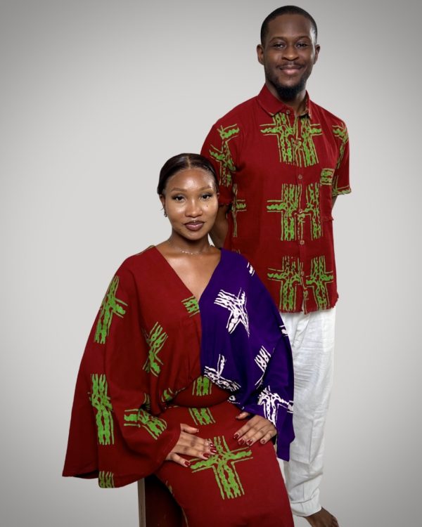 Auntie Patchwork Red/Purple Dress