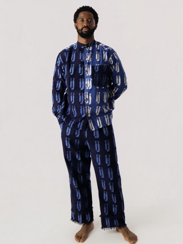 IJ Double Frayed Blue Trousers